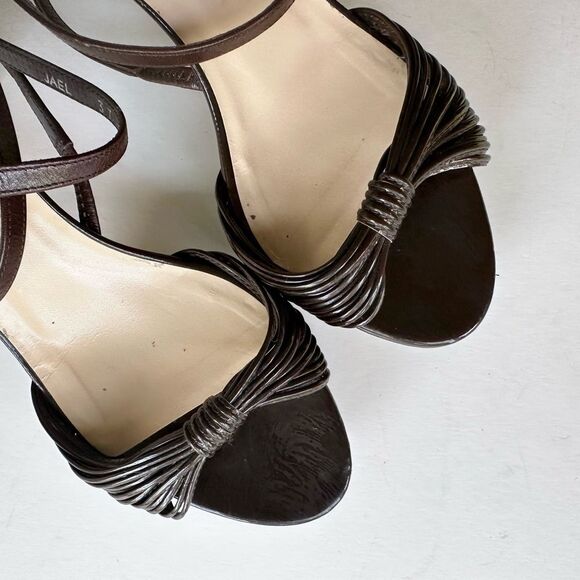 Bally ‘Jael’ Chocolate Brown Strappy Heeled Sandals Wrap Ankle Strap 6.5 - Picture 4 of 16